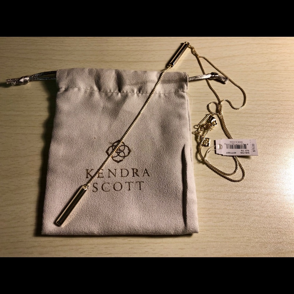 NWT Kendra Scott Shelton Y Necklace in Gold